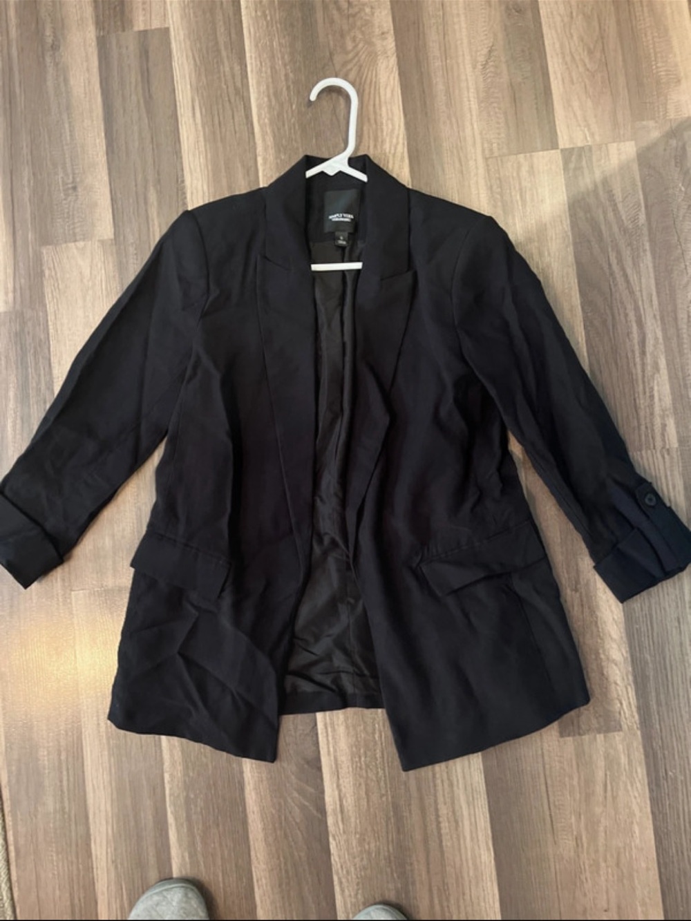 Simply Vera Vera Wang Black Open-Front Blazer Jacket
